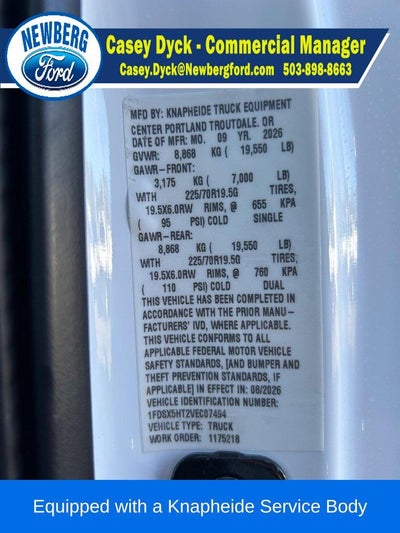 2027 Ford Super Duty F-550 DRW XL 4WD SuperCab 168" WB 60" CA