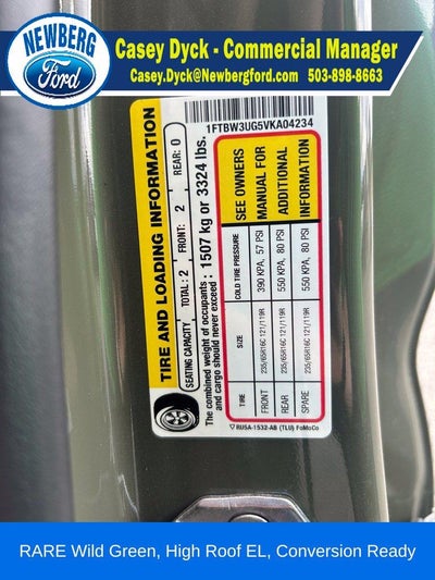 2027 Ford Transit Cargo Van T-350 148" EL Hi Rf 9500 GVWR AWD